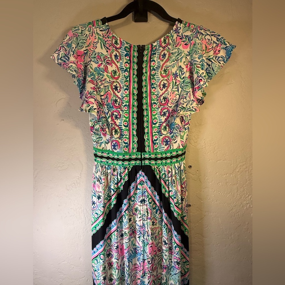Lilly Pulitzer Roselle Maxi Dress Let's Get Wild print Size 0 - Picture 9 of 12
